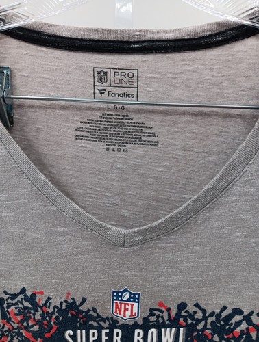 New England Patriots T Shirt Womens Large Gray Super Bowl Champions Tee NFL Pro - Afbeelding 3 van 7