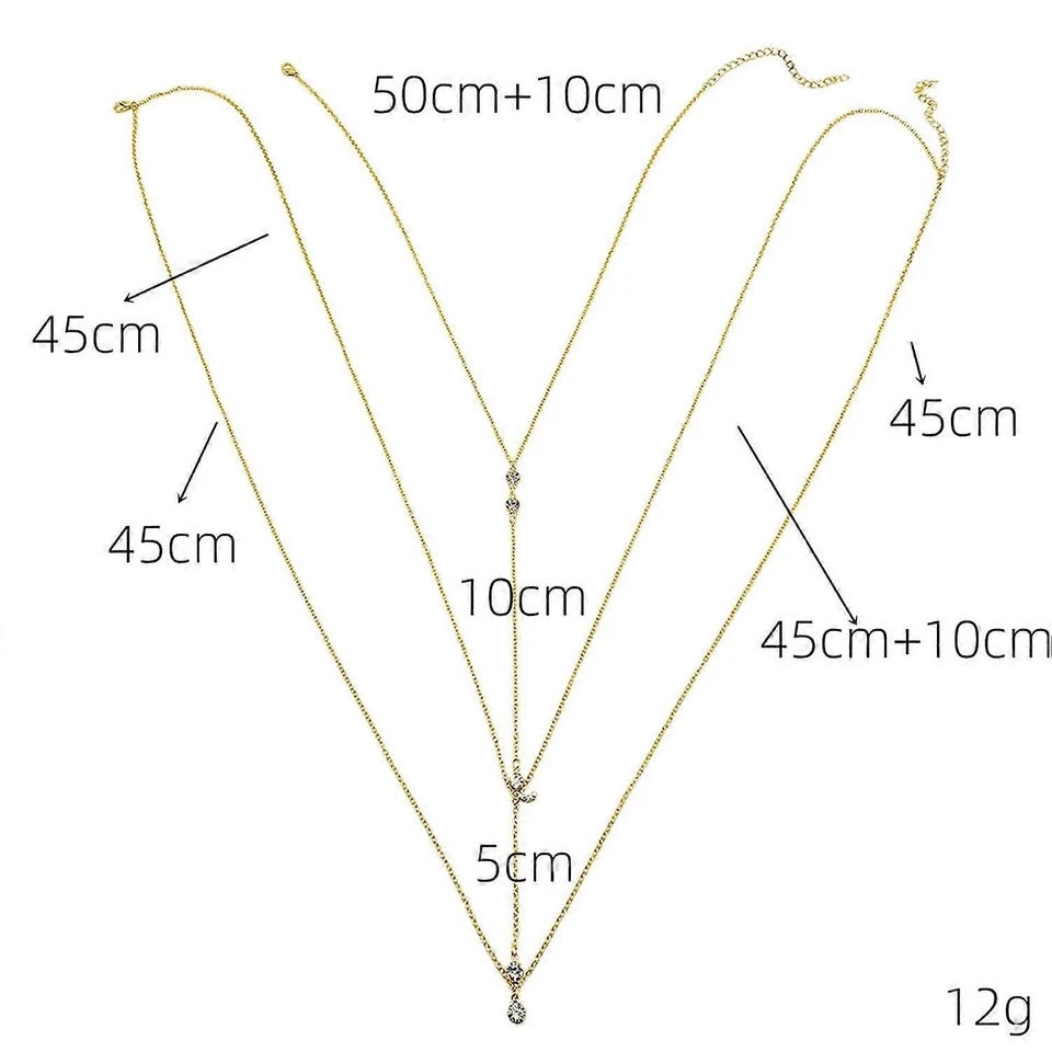 Arnés de cadena de cuerpo dorado con pedrería - Sexy Bikini Joyería Cadena de cintura para mujer Foto 2 de 3