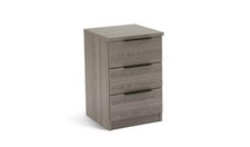Home Hallingford 3 Drawer Bedside Table - Grey Oak