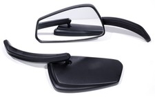 Produktbild - Motorrad Spiegel Set Schwarz Custom für Suzuki Honda Yamaha Kawasaki Harley ECE