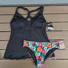 TYR Black Halter Twist Tank (16)  & Take A Trip Bottom Bikini Bottom SZ XL NEW 
