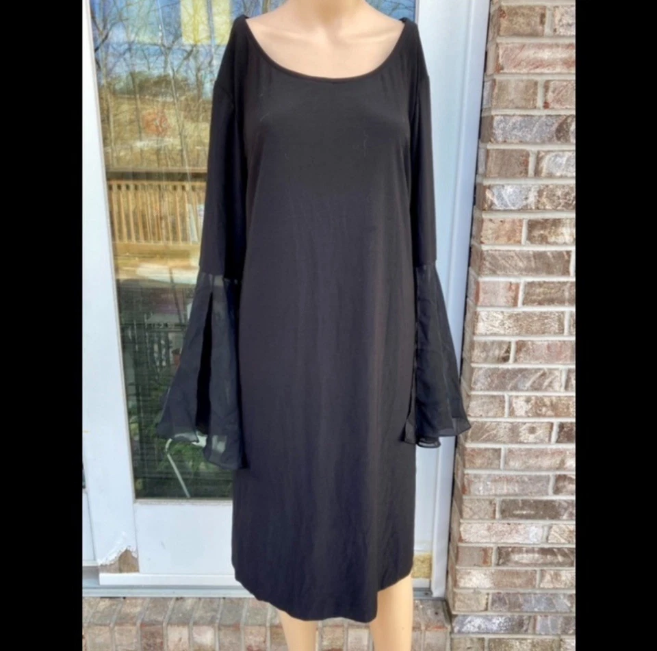 ¡NUEVO CON ETIQUETAS! Vestido Stevie Nicks manga campana negro 3X Foto 3 de 4