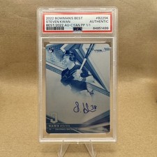2022 Bowmans Best Auto STEVEN KWAN Rookie RC Cyan Printing Plate 1/1 PSA Auth