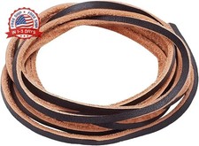 PH PandaHall 6.5ft Flat Genuine Leather Cord 3mm 1/8" Leather Braiding String B