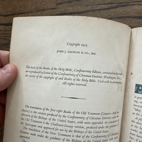Gregorian Confraternity BIBLE Tooled Red Leather Gilt Edge 1953 Catholic Family - Picture 11 of 16