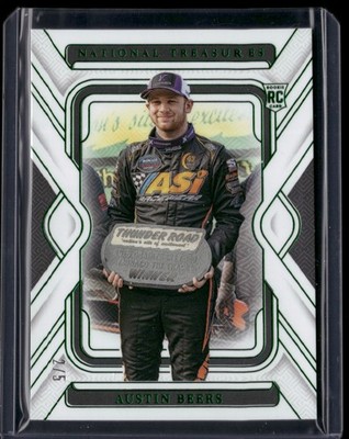 Austin Beers 2025 Panini National Treasures NASCAR Emerald Green /5 Base #39