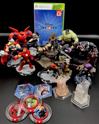 Disney Infinity 2.0 Lot Xbox 360 Game + 13 Figures Hulk Iron Man Groot Venom