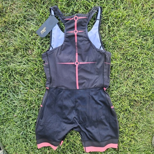 776BC Peloton tuta professionale canottaggio donna XXL nero/rosa fluo nuova con etichette - Foto 9 di 12