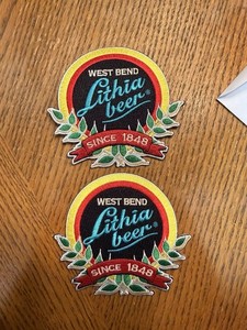 2 Unique West Bend Lithia Beer Since 1848 Patches
