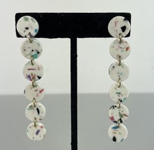 LELE SADOUGHI White CIRCLE CONFETTI POPSUGAR 3 Dangle Earrings S2