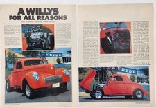 1941 Willys Coupe Gasser Orange Custom Hot Rod Mag Blower Original Print Ad 40s 1941 Willys Coupe Gasser Orange Custom Hot Rod Mag Blower Original Print Ad 40s