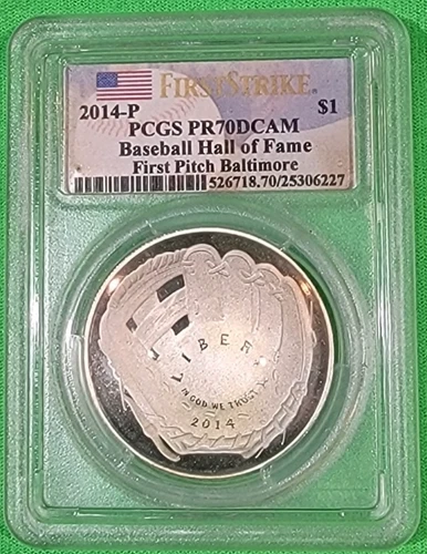 2014-P Baseball Hall of Fame First Pitch Baltimore Silver $1 PCGS PR70 DCAM