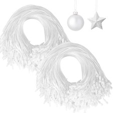 FEBSNOW 500Pcs Christmas Ornament Hangers, String with Snap White