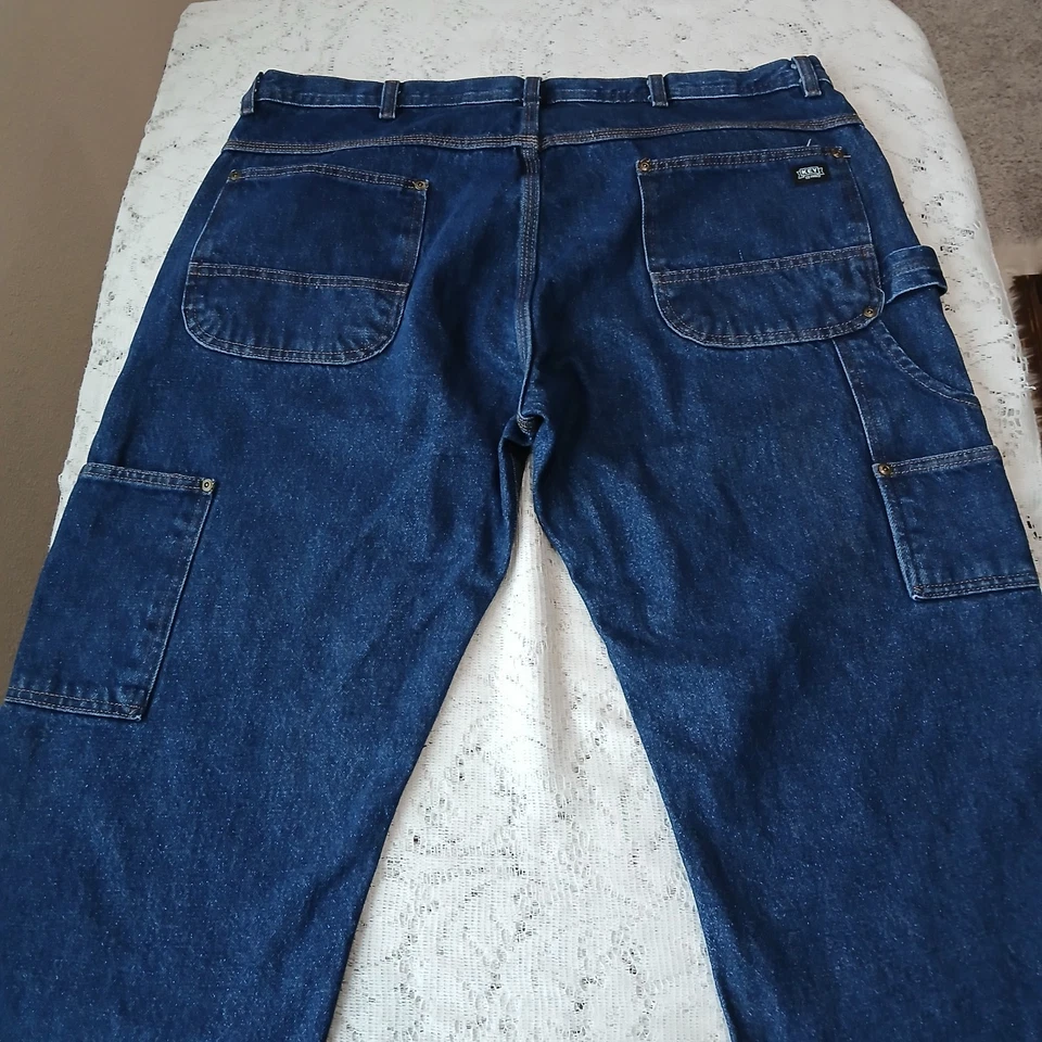 Key Denim Double Knee Pants Mens 40x30 Blue Jeans Carpenter Workwear   - Image 3 of 4
