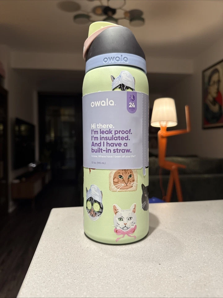 Owala Cat Collage Catwala Freesip 32 oz Urban Outfitters Exclusive IN HAND FAST - Image 4 of 4