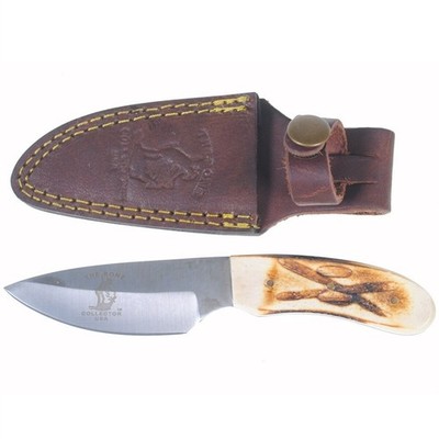 Hand Made Hunting Knives Bone Handles by Bone Collector Leather Sheath w/Certs.