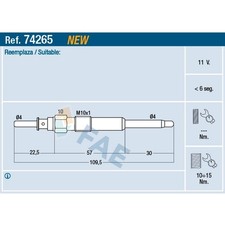 1x ORIGINAL® Fae Glühkerze für Opel ZAFIRA / ZAFIRA FAMILY B ASTRA H Caravan