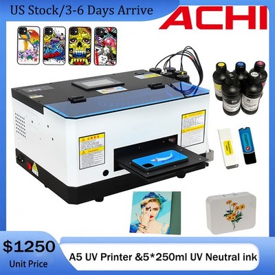ACHI A5 UV Printer Epson L800 Print Head UV Flatbed Printer For Phone Case