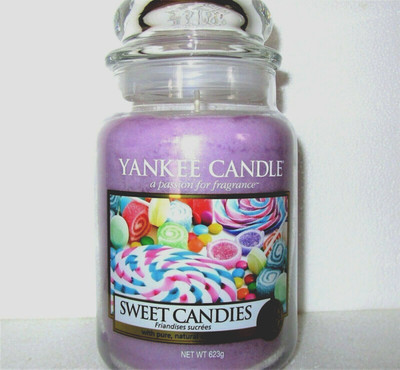 Yankee Candle Easter ''SWEET CANDIES'' European ~Large 22oz ~WHITE LABEL~LAST ONE!