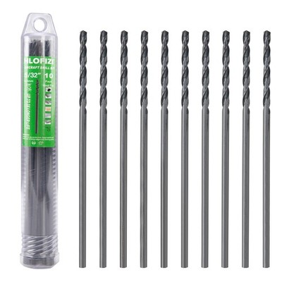 10 PCS 5/32x8 Inch Extra Long Aircraft Drill Bits Black Oxide High Speed Steel