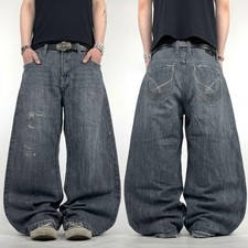 Vintage embroidered y2k grunge faded black archive skater baggy jeans