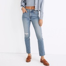 Madewell the perfect vintage light wash distressed jeans size 26P B150