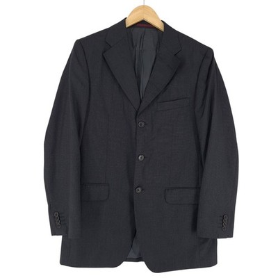 Massimo Dutti Blazer Jacke Wolle Seide Grau Dt5 Größe EU 48 UK/US 38
