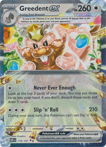 Holo Greedent ex 179/197 Double Rare SV03: Obsidian Flames