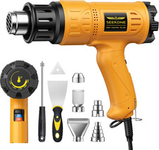 SEEKONE 2000W Professional Hot Air Gun 50℃- 600℃ Variable Temperature Control wi