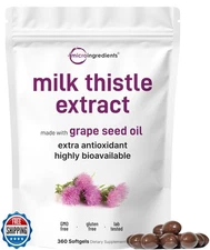 Micro Ingredients Milk Thistle Supplement 6,000mg | 360 Softgels with Grape S