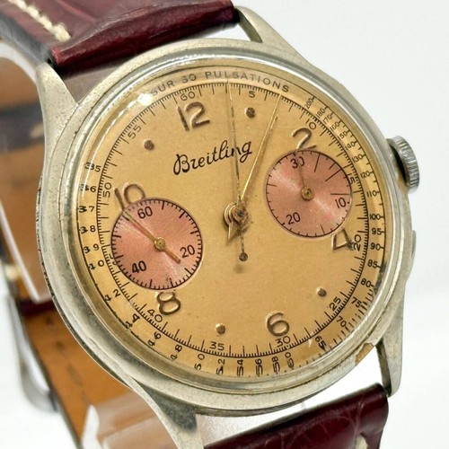 BREITLING Watch 620763 Gold Dial Hand-wound Leather Premier Me...