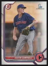 2022 Bowman Draft #BD-113 Justin Campbell  Cleveland Guardians