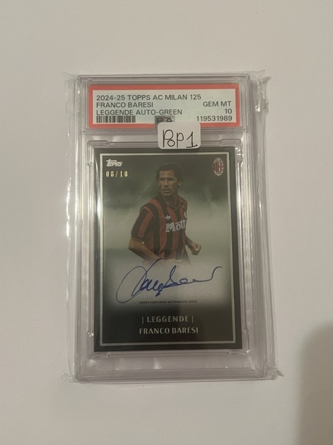 Topps AC Milan 125 Anniversario /10 Auto on card Franco Baresi PSA 10 POP 1