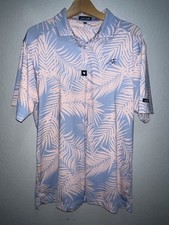 Bad Birdie Men  s XL Golf Polo Palm Leaf Performance Short Sleeve W/ Script Logo