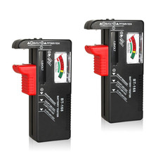 2Pcs Battery Tester Checker, Universal Battery Checker for AA AAA C D 9V 1.5V Bu