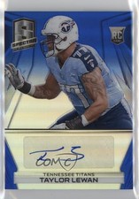 2014 Panini Spectra Rookie Auto Blue Prizm 37/49 Taylor Lewan #263 Auto 10ek