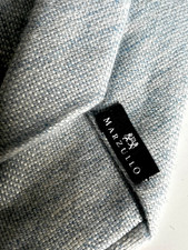 Splendida rara cravatta cravatta MARZULLO blu pallido 100% cashmere Italia 3" EX COD