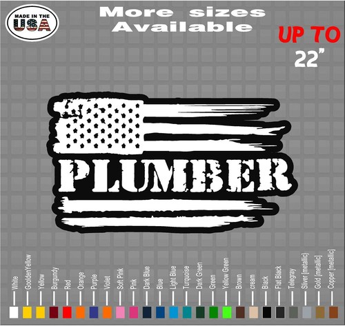 Fontanero Bandera americana vinilo calcomanía | Calcomanías / Pegatinas de fontanero - Imagen 5 de 13