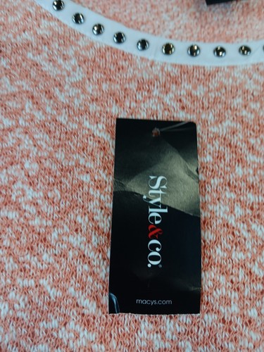 Style & Co. Catalina Hideaway Top Peach With Silver, Size: Large, NEW W/TAG! - Picture 10 of 10