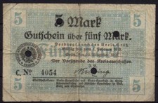 [13653] - NOTGELD GRAETZ (dziś: Grodzisk Wielkopolski), powiat, 5 Mk, 10.11.1918