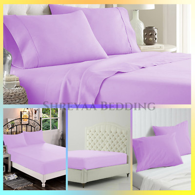 Extra Deep Pocket Bed Sheets 1000 - 1200 TC 100% Cotton Lavender Solid