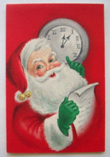 Santa checking his list Hallmark vintage Christmas greeting card 008