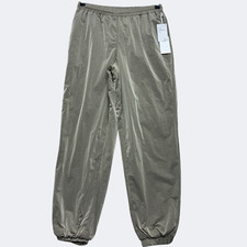 Good American Pants Women S Tan Nylon Track Joggers Mesh Lined Pockets Athletics