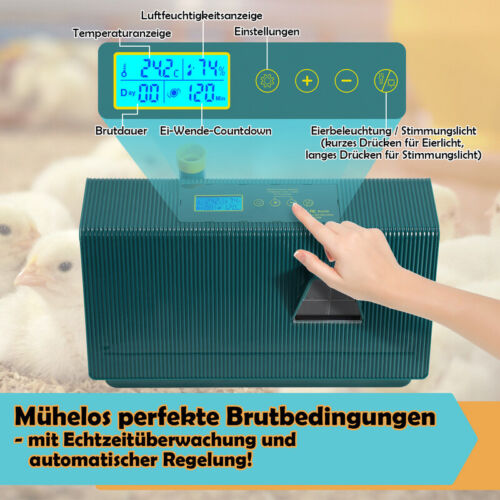 Brutmaschine Brutkasten Inkubator vollautomatisch Brutapparat fur 10 Hühnereier - Bild 5 von 13