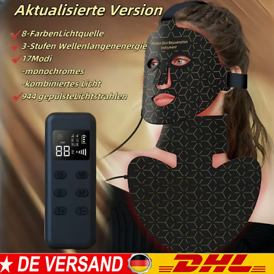 8-Farben LED-Gesichtsmasken Lichttherapie Hautverjüngung Faltenentfernung DHL