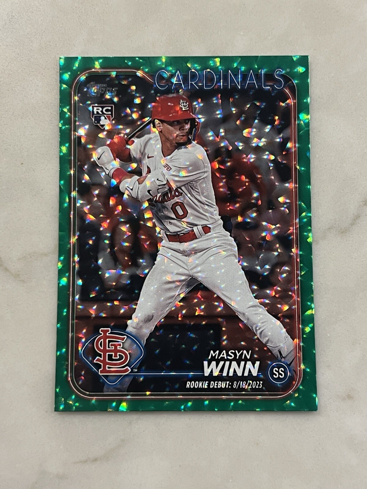 2024 Topps Update Masyn Winn Green Foil Rookie Debut Card RC /499