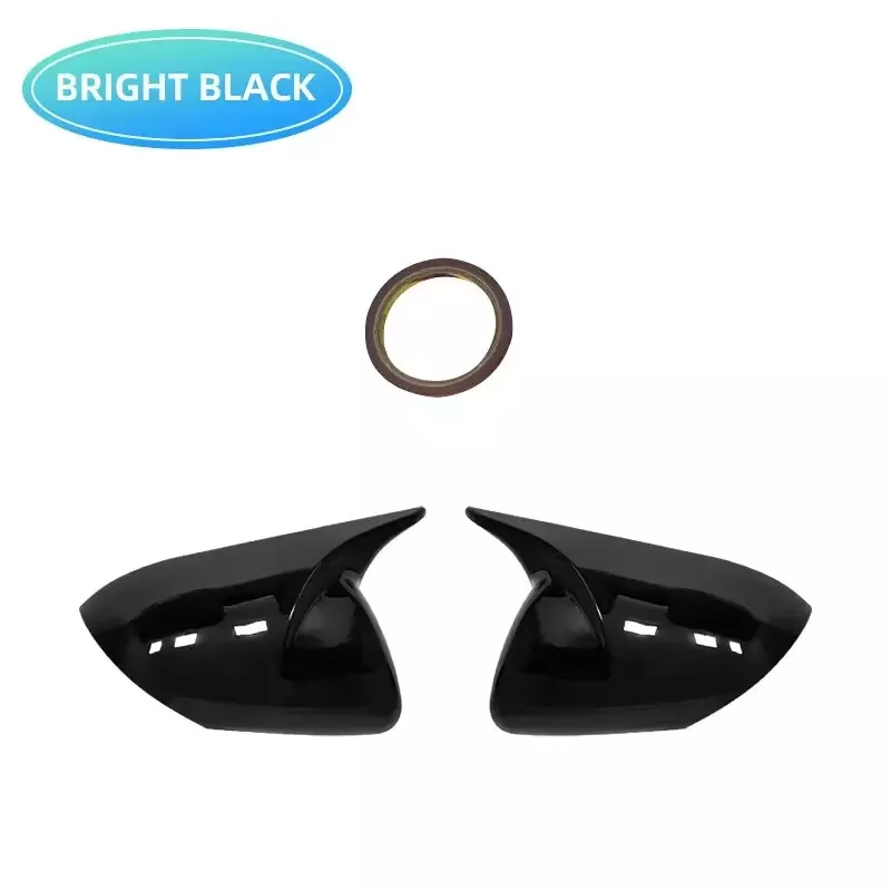 Gloss Black With Light Rearview Mirror Cover Trim Caps For 2010-2013 Mazda 6 3 - Image 2 of 3