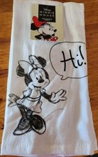 Disney Minnie Mouse Kitchen Towels, Sketchbook, "Hi" and "Bye" NWT, 2 Pack