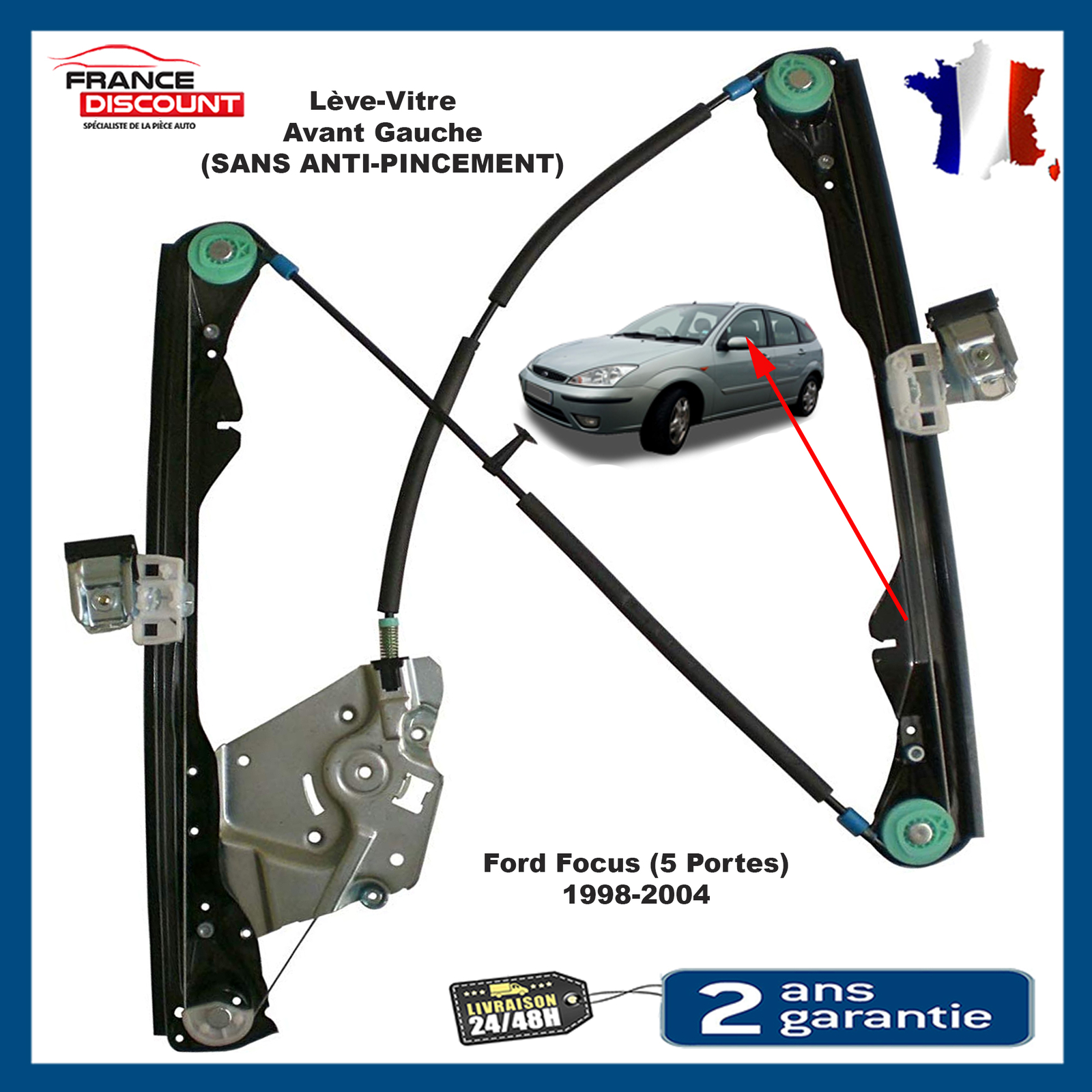 Fensterhebermechanismus Vorne Links FüR Ford Focus (1998-2005) 5 TüRen 1138216-image