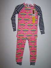 NWT Hatley Boutique 2 pc Pajamas Set Size 3T Girls Rainbow Hearts Organic